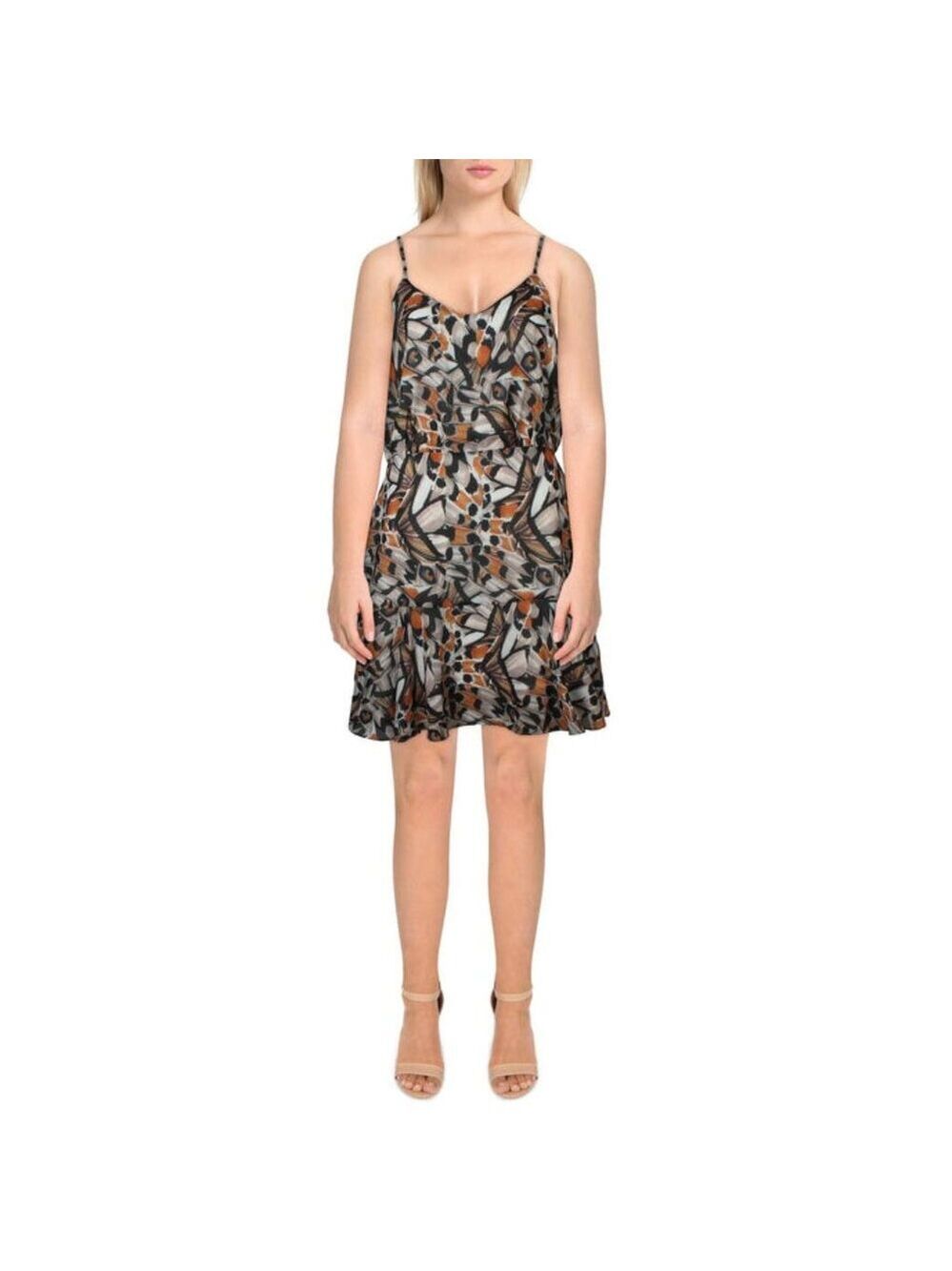 New Aqua Women's Printed Above The‎ Knee Shift Dress Size XL